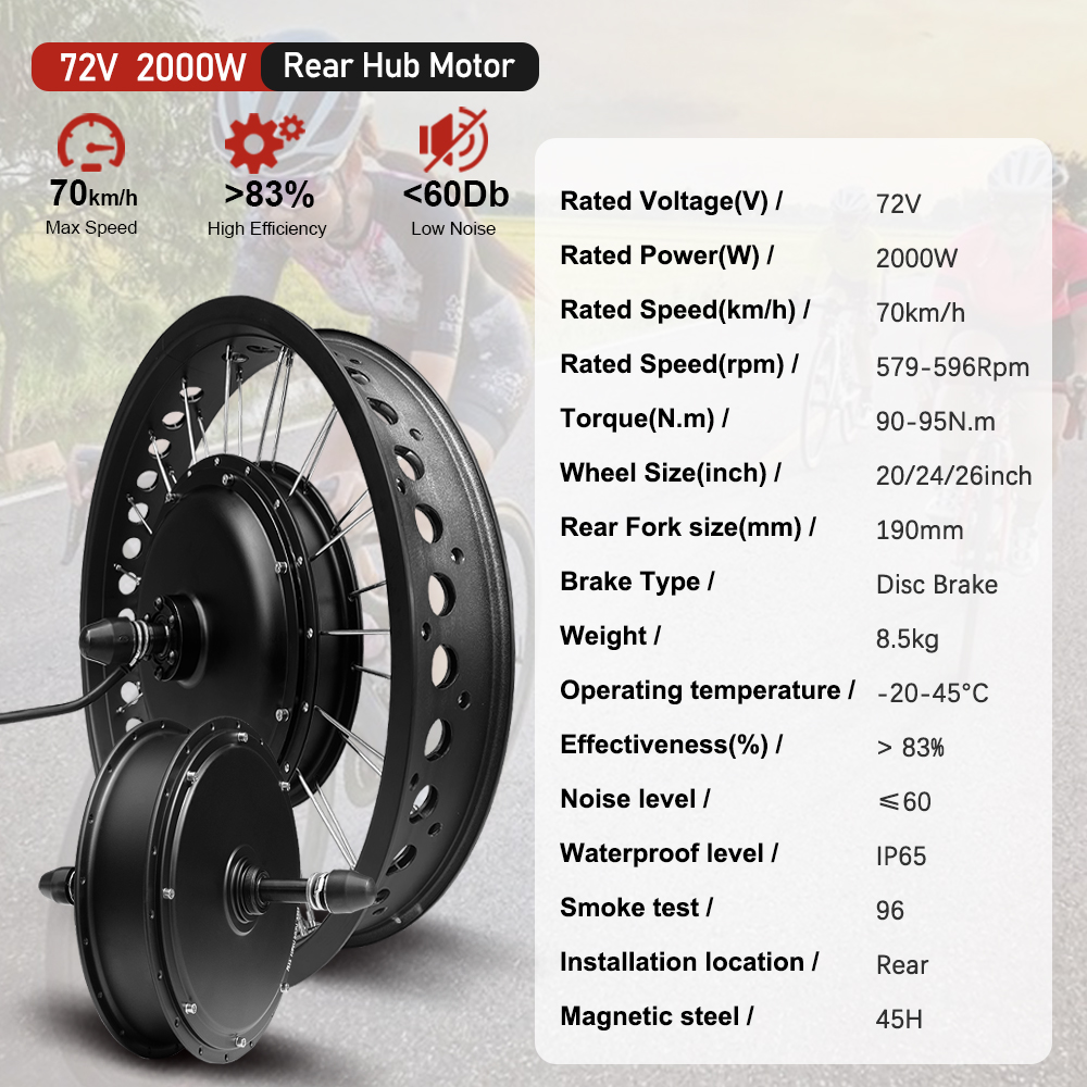 Electric Fat Bike Kit 72V 2000 - огляд і ціна Fat Tire Ebike Conversion Kit 2000W
