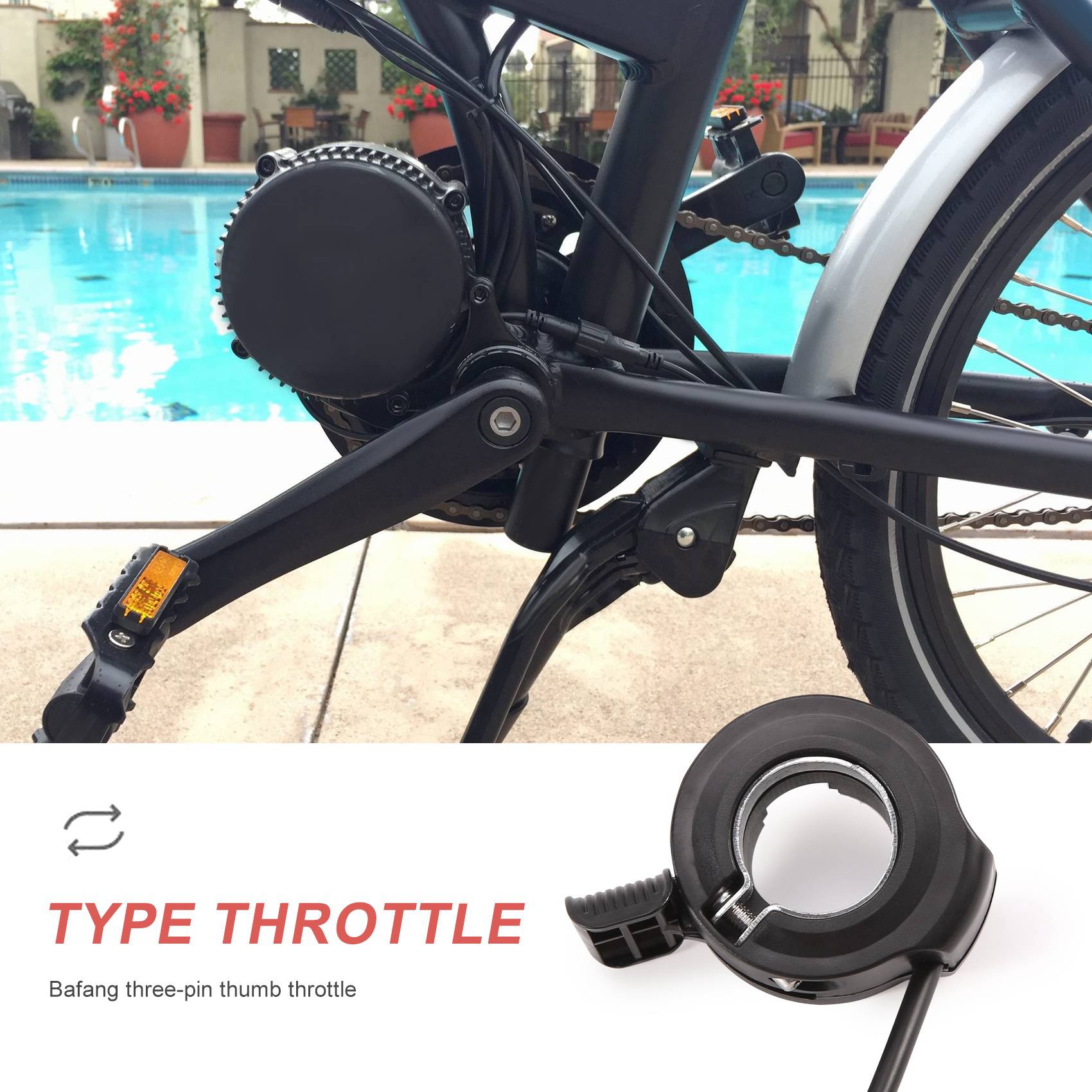 ABME New Thumb Throttle for Mi - огляд і ціна Mid Drive Motor Kit 52V 1000W